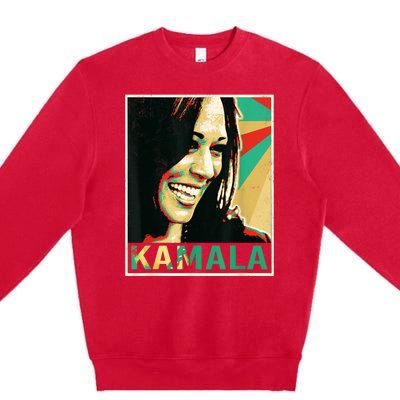 Kamala Harris 2024 Kamala For President Premium Crewneck Sweatshirt