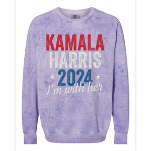 Kamala Harris 2024 Support IM With Her Kamala Harris 2024 Colorblast Crewneck Sweatshirt