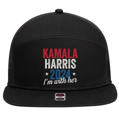 Kamala Harris 2024 Support IM With Her Kamala Harris 2024 7 Panel Mesh Trucker Snapback Hat