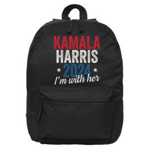 Kamala Harris 2024 Support IM With Her Kamala Harris 2024 16 in Basic Backpack