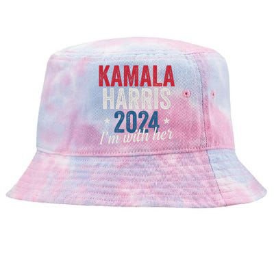 Kamala Harris 2024 Support IM With Her Kamala Harris 2024 Tie-Dyed Bucket Hat