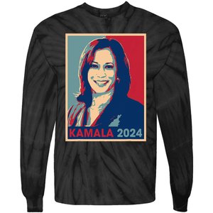 Kamala Harris 2024 For President Election Democratic Party Tie-Dye Long Sleeve Shirt