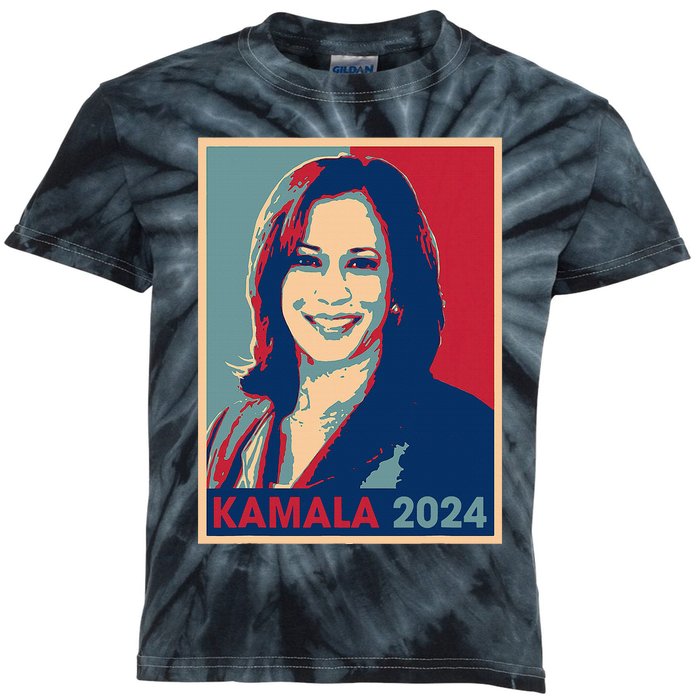 Kamala Harris 2024 For President Election Democratic Party Kids Tie-Dye T-Shirt