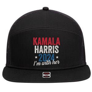 Kamala Harris 2024 Support Im With Her Kamala Harris 2024 7 Panel Mesh Trucker Snapback Hat