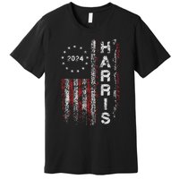 Kamala Harris 2024 For President Campaign Us Flag Vintage Premium T-Shirt