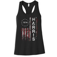 Kamala Harris 2024 For President Campaign Us Flag Vintage Women's Racerback Tank