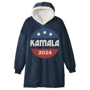 Kamala Harris 2024 For President Retro Hooded Wearable Blanket