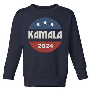 Kamala Harris 2024 For President Retro Toddler Sweatshirt