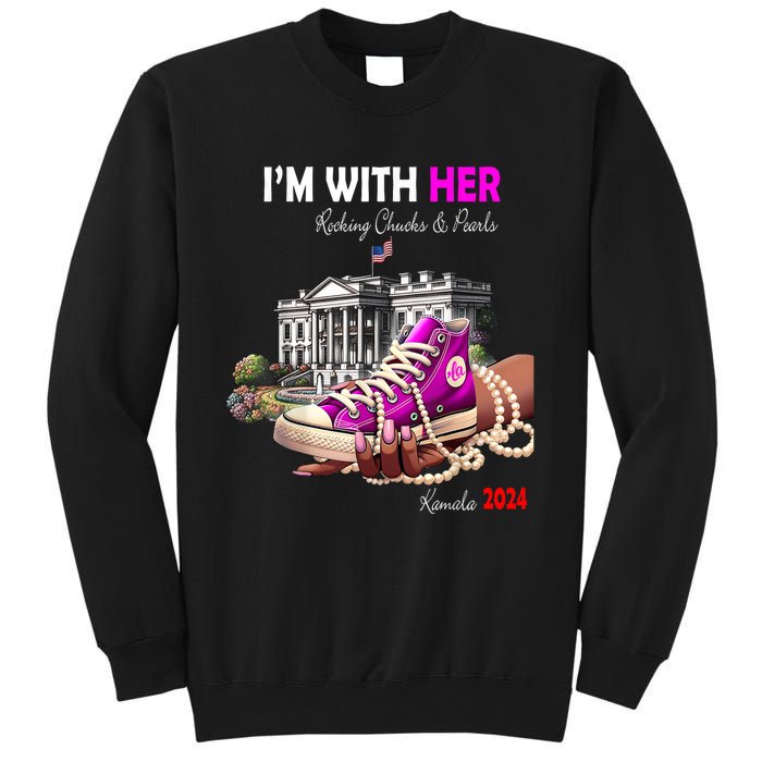 Kamala Harris 2024 IM With Her Rocking Chucks & Pearls Sweatshirt