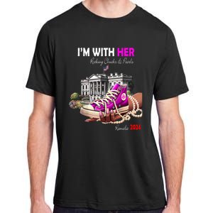 Kamala Harris 2024 IM With Her Rocking Chucks & Pearls Adult ChromaSoft Performance T-Shirt