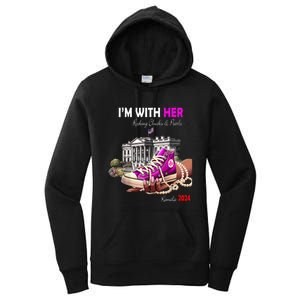 Kamala Harris 2024 IM With Her Rocking Chucks & Pearls Women's Pullover Hoodie