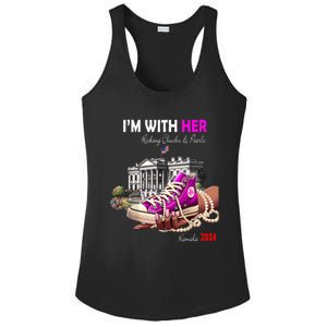 Kamala Harris 2024 IM With Her Rocking Chucks & Pearls Ladies PosiCharge Competitor Racerback Tank