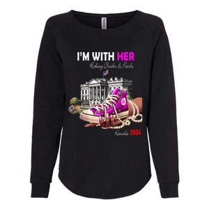 Kamala Harris 2024 IM With Her Rocking Chucks & Pearls Womens California Wash Sweatshirt