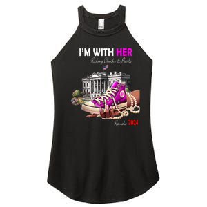 Kamala Harris 2024 IM With Her Rocking Chucks & Pearls Women's Perfect Tri Rocker Tank