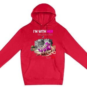 Kamala Harris 2024 IM With Her Rocking Chucks & Pearls Premium Pullover Hoodie