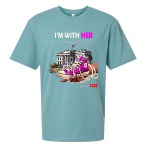 Kamala Harris 2024 IM With Her Rocking Chucks & Pearls Sueded Cloud Jersey T-Shirt