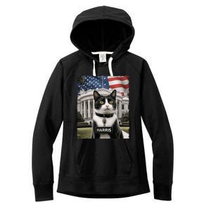 Kamala Harris 2024 President Gifts Funny Childless Cat Ladies For Harris 2024 Women's Fleece Hoodie