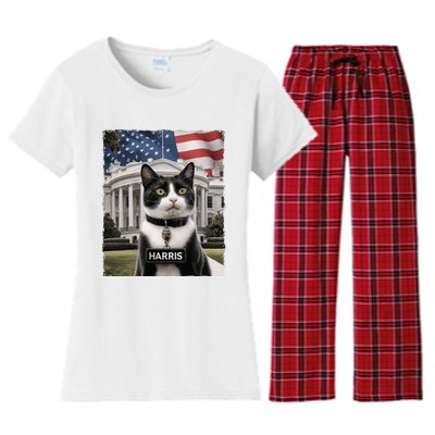 Kamala Harris 2024 President Gifts Funny Childless Cat Ladies For Harris 2024 Women's Flannel Pajama Set