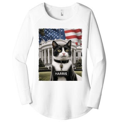 Kamala Harris 2024 President Gifts Funny Childless Cat Ladies For Harris 2024 Women's Perfect Tri Tunic Long Sleeve Shirt