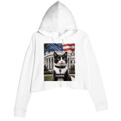 Kamala Harris 2024 President Gifts Funny Childless Cat Ladies For Harris 2024 Crop Fleece Hoodie