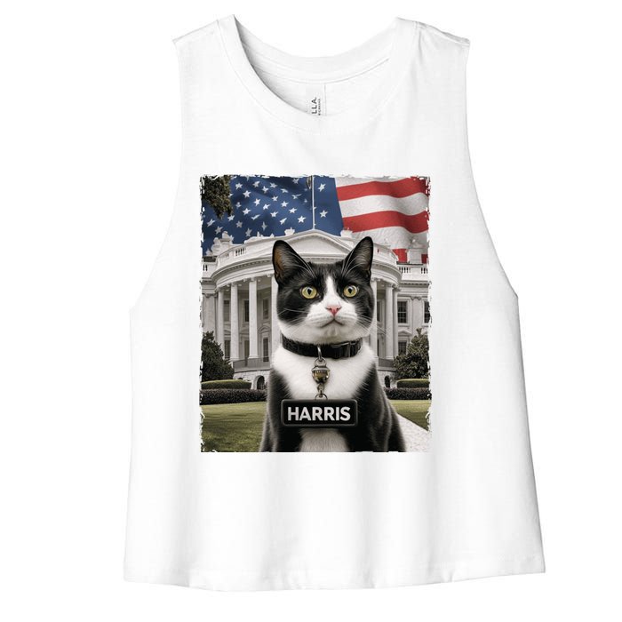 Kamala Harris 2024 President Gifts Funny Childless Cat Ladies For Harris 2024 Women's Racerback Cropped Tank