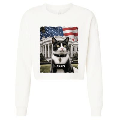 Kamala Harris 2024 President Gifts Funny Childless Cat Ladies For Harris 2024 Cropped Pullover Crew