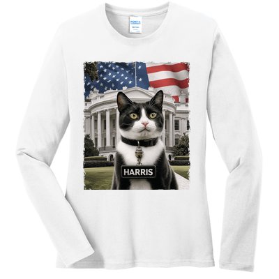 Kamala Harris 2024 President Gifts Funny Childless Cat Ladies For Harris 2024 Ladies Long Sleeve Shirt