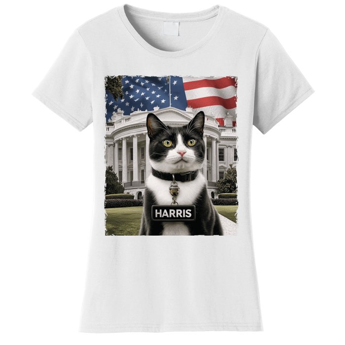 Kamala Harris 2024 President Gifts Funny Childless Cat Ladies For Harris 2024 Women's T-Shirt