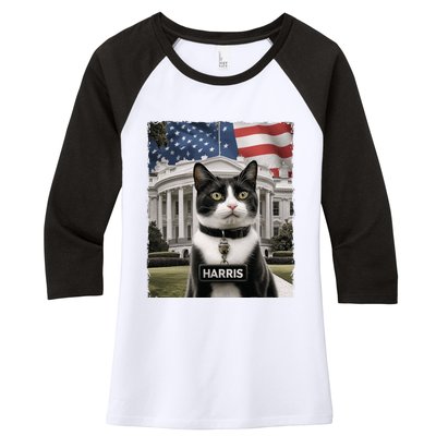 Kamala Harris 2024 President Gifts Funny Childless Cat Ladies For Harris 2024 Women's Tri-Blend 3/4-Sleeve Raglan Shirt