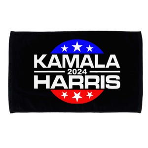 Kamala Harris 2024 For President Campaign Button Style Microfiber Hand Towel