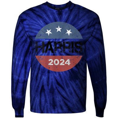 Kamala Harris 2024 For President Campaign Us Flag Tie-Dye Long Sleeve Shirt