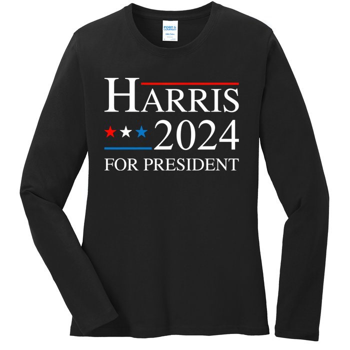 Kamala Harris 2024 For President Election Campaign Ladies Long Sleeve Shirt