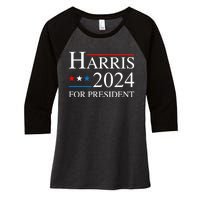 Kamala Harris 2024 For President Election Campaign Women's Tri-Blend 3/4-Sleeve Raglan Shirt