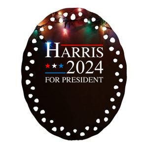 Kamala Harris 2024 For President Election Campaign Ceramic Oval Ornament