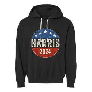 Kamala Harris 2024 For President Campaign Us Flag Garment-Dyed Fleece Hoodie