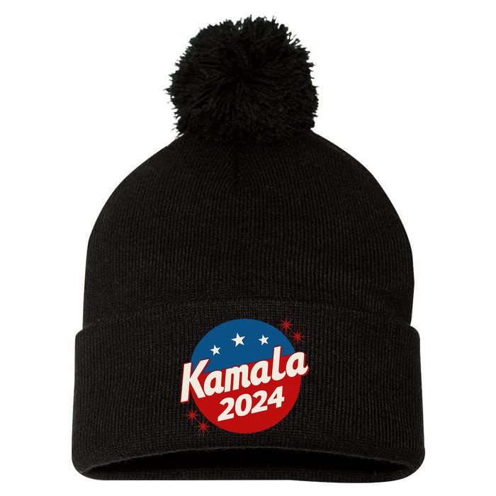 Kamala Harris 2024 For President I Am Speaking Vintage Pom Pom 12in Knit Beanie