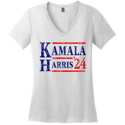 Kamala Harris 24 President Usa Democrat Party Women's V-Neck T-Shirt