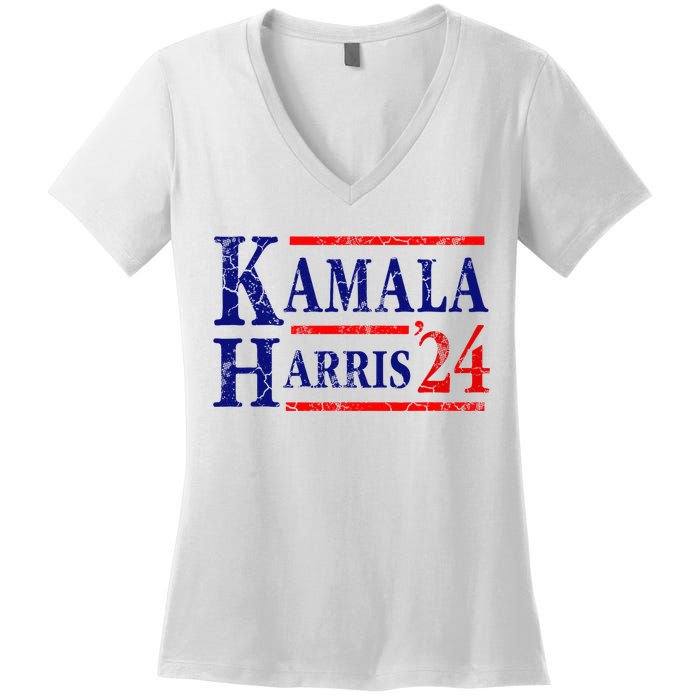 Kamala Harris 24 President Usa Democrat Party Women's V-Neck T-Shirt