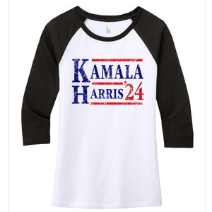 Kamala Harris 24 President Usa Democrat Party Women's Tri-Blend 3/4-Sleeve Raglan Shirt