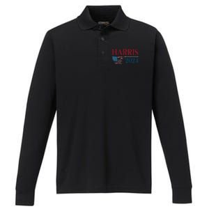 Kamala Harris 2024 For President Campaign Performance Long Sleeve Polo