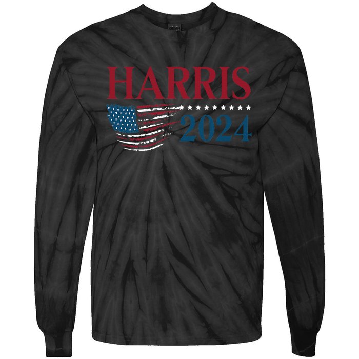 Kamala Harris 2024 For President Campaign Tie-Dye Long Sleeve Shirt