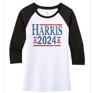 Kamala Harris 2024 For President Vote Madam Kamala Women's Tri-Blend 3/4-Sleeve Raglan Shirt