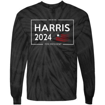 Kamala Harris 2024 For President Campaign Tie-Dye Long Sleeve Shirt