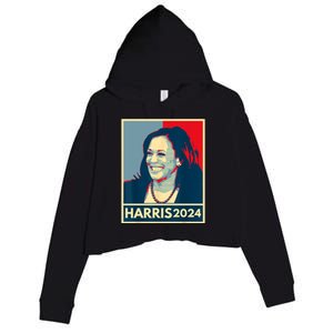 Kamala Harris 2024 Retro Usa Election Crop Fleece Hoodie