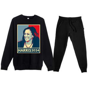 Kamala Harris 2024 Retro Usa Election Premium Crewneck Sweatsuit Set