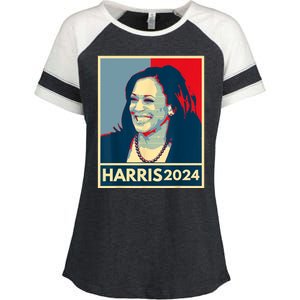 Kamala Harris 2024 Retro Usa Election Enza Ladies Jersey Colorblock Tee