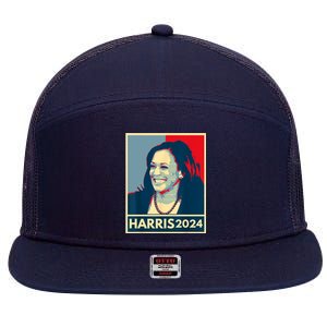 Kamala Harris 2024 Retro Usa Election 7 Panel Mesh Trucker Snapback Hat