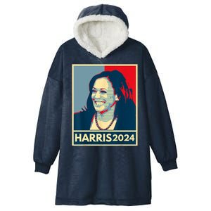 Kamala Harris 2024 Retro Usa Election Hooded Wearable Blanket