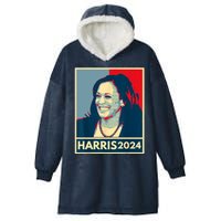 Kamala Harris 2024 Retro Usa Election Hooded Wearable Blanket