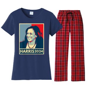 Kamala Harris 2024 Retro Usa Election Women's Flannel Pajama Set